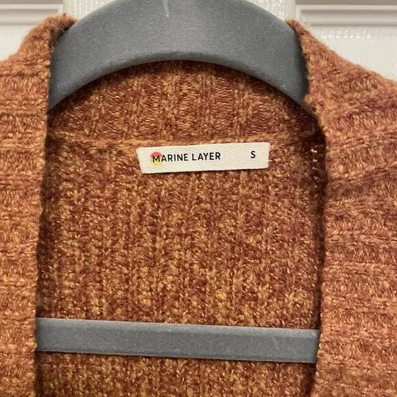 Marine Layer Ontario Cardigan Women’s Medium Rust Merino Wool Blend - Picture 4 of 8